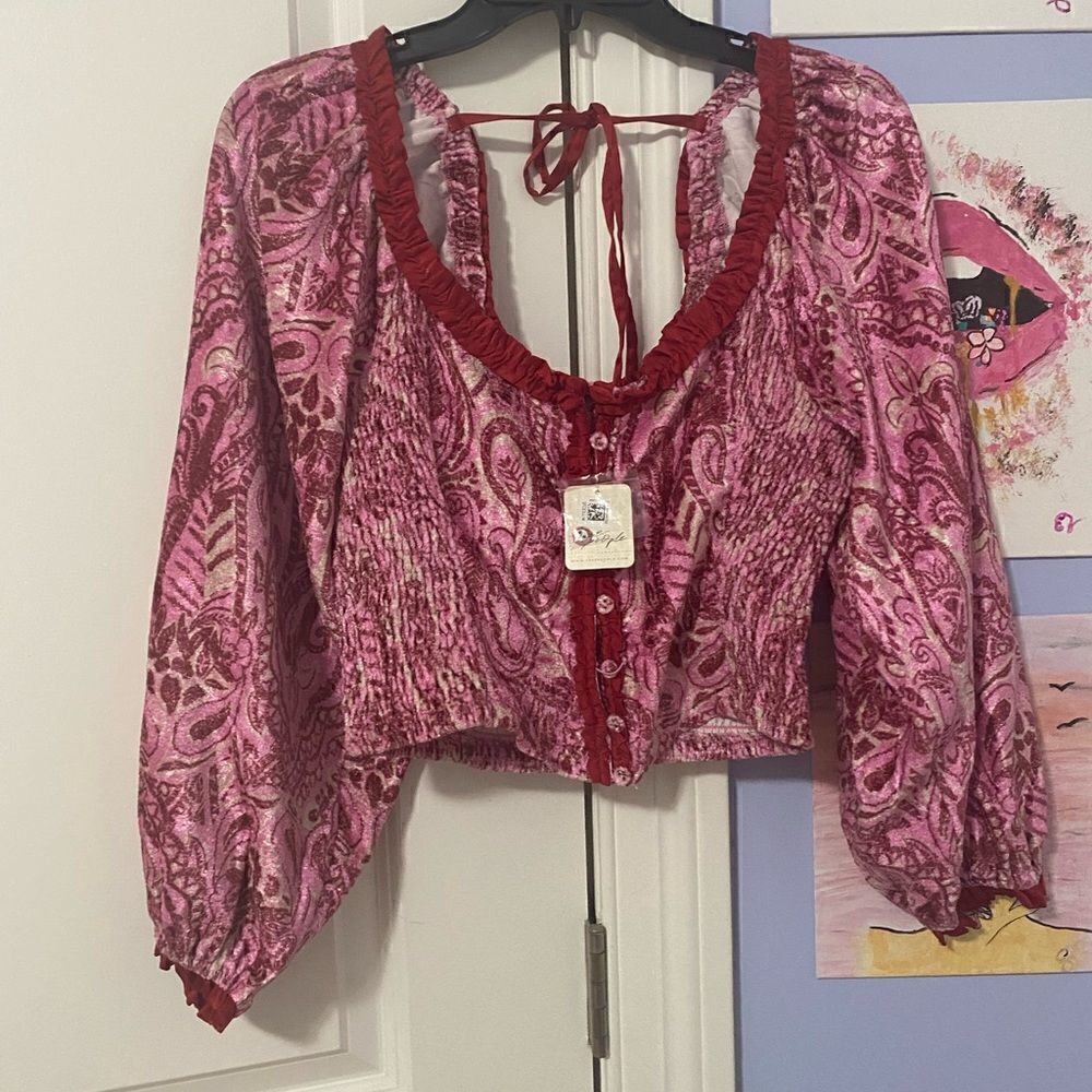 Free People: Dare Me Velvet Blouse - Picture 8 of 11